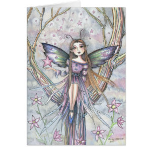 Falling Star Fairy Blank Card by Molly Harrison