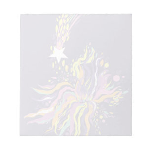 Falling star Fantasy garden Floral art. Notepad