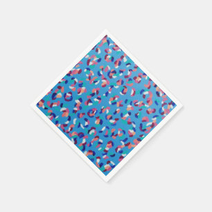 Falling Stars Blue Abstract Napkin