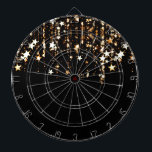 falling stars dartboard<br><div class="desc">"falling stars ""gold galaxy", galaxy, astronomy, "gold stars", "gold metallic""black gold stars" "starry night" "metallic stars""dark stars"goth,  gothic, metallic, moody, night, present, stars, , , print, pattern, galaxies, space seamless</div>