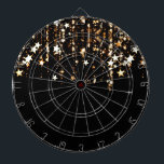 falling stars dartboard<br><div class="desc">"falling stars ""gold galaxy", galaxy, astronomy, "gold stars", "gold metallic""black gold stars" "starry night" "metallic stars""dark stars"goth,  gothic, metallic, moody, night, present, stars, , , print, pattern, galaxies, space seamless</div>
