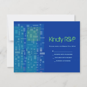 FALLING STARS & SQUARES Bar Bat Mitzvah RSVP Card