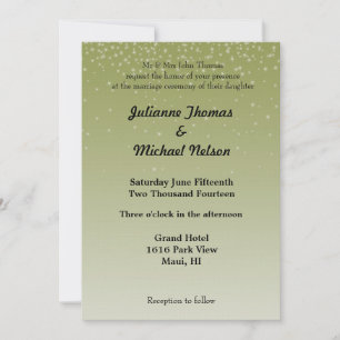 Falling Stars Yellow Wedding Invitation