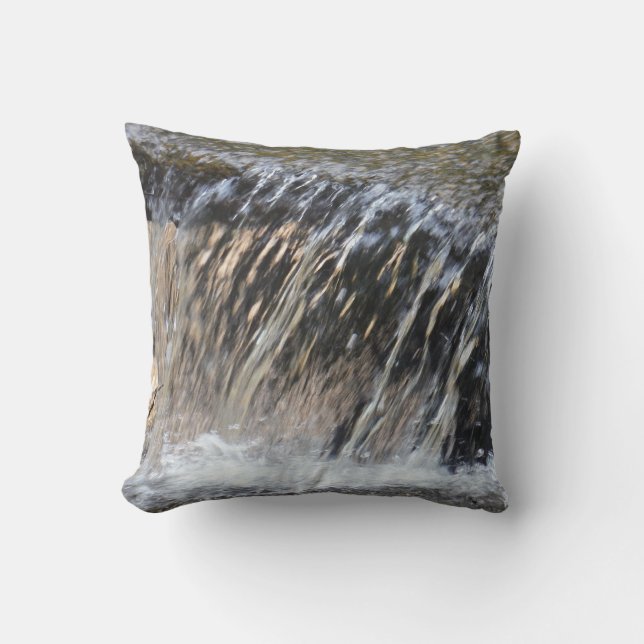 falling water almost SOLID white grey/ grey PILLOW (Front)
