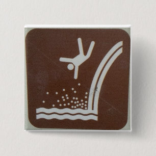 Falling waterfall hiker pin
