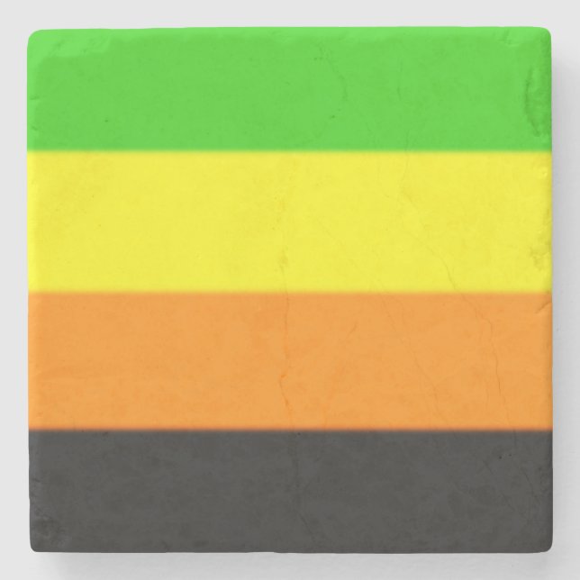 Fallln Aromantic Pride Flag Stone Coaster (Front)