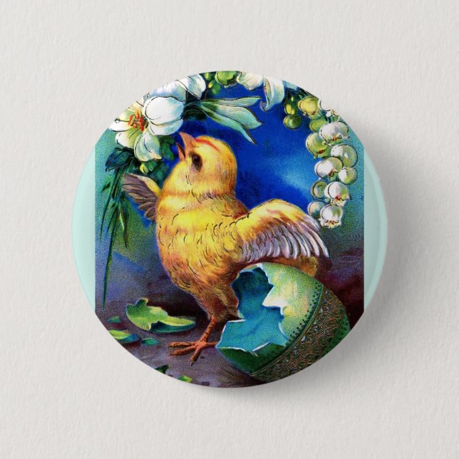 Falln A Happy Easter Chick 6 Cm Round Badge (Front)