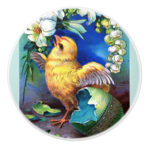 Falln A Happy Easter Chick Ceramic Knob