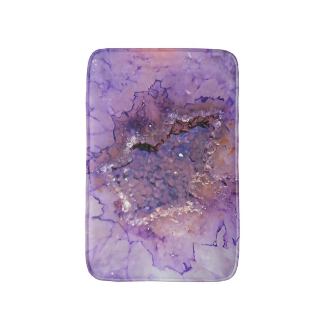 Falln Amethyst Geode Bath Mat (Front Vertical)