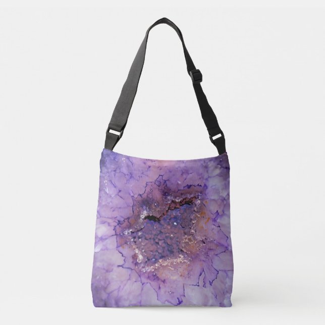 Falln Amethyst Geode Crossbody Bag (Front)