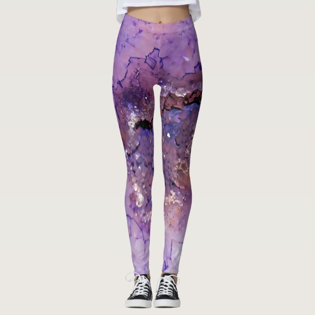 Falln Amethyst Geode Leggings (Front)