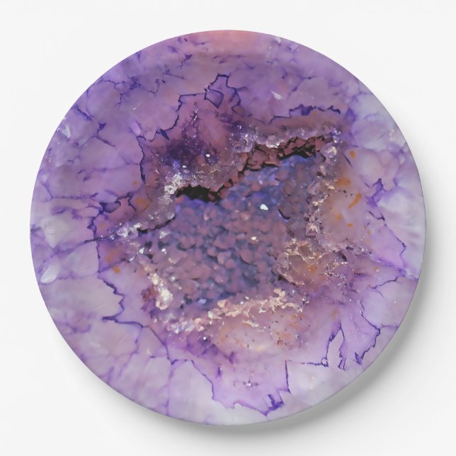 Falln Amethyst Geode Paper Plate (Front)