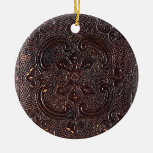 Falln Ancient Leather Book Ceramic Tree Decoration (Front)