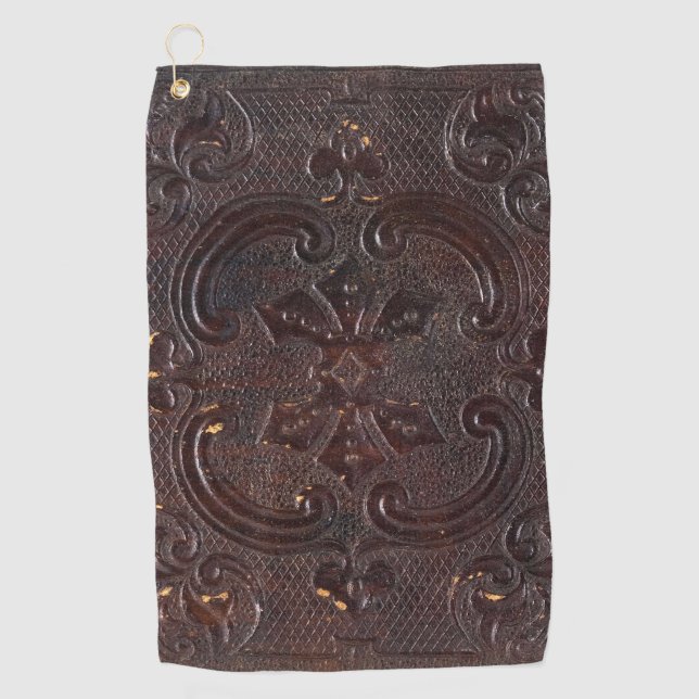 Falln Ancient Leather Book Golf Towel (Front)