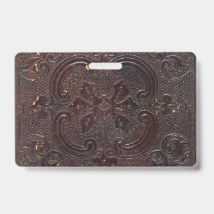 Falln Ancient Leather Book ID Badge