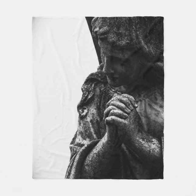 Falln Angel in Prayer Fleece Blanket (Front)