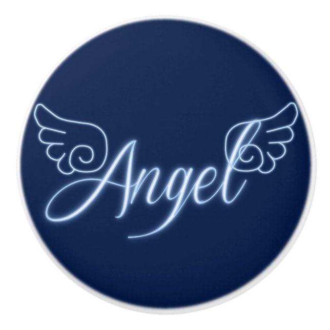 Falln Angel With Wings Ceramic Knob (Front)