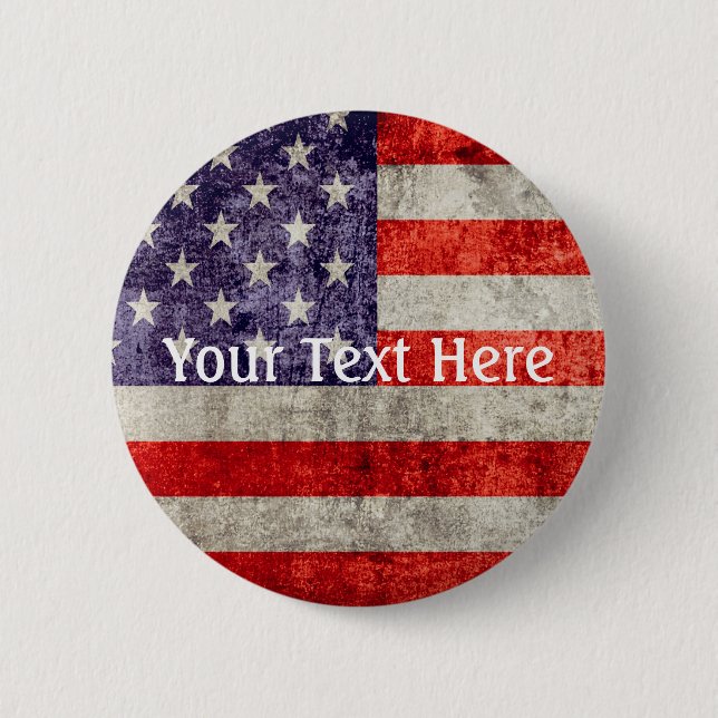 Falln Antique American Flag 6 Cm Round Badge (Front)