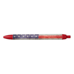 Falln Antique American Flag Black Ink Pen