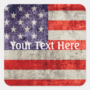 Falln Antique American Flag Square Sticker