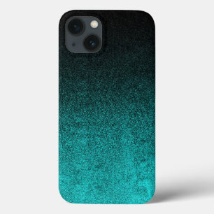 Falln Aqua & Black Glitter Gradient iPhone 13 Case