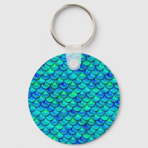 Falln Aqua Blue Scales Key Ring
