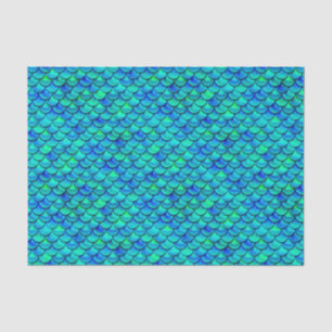 Falln Aqua Blue Scales Tissue Paper