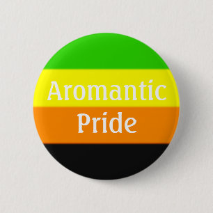 Falln Aromantic Pride Flag (Text) 6 Cm Round Badge