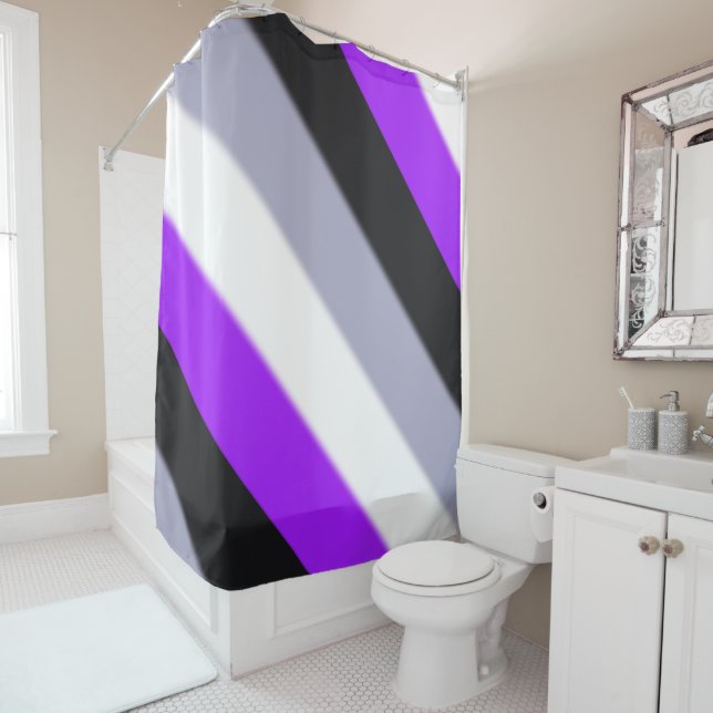 Falln Asexual Pride Flag Shower Curtain (In Situ)