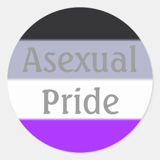 Falln Asexual Pride Flag (Text) Classic Round Sticker (Front)
