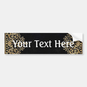 Falln Black And Gold Filigree Bumper Sticker