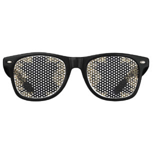 Falln Black And Gold Filigree Retro Sunglasses