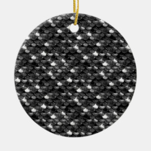 Falln Black and White Scales Ceramic Tree Decoration