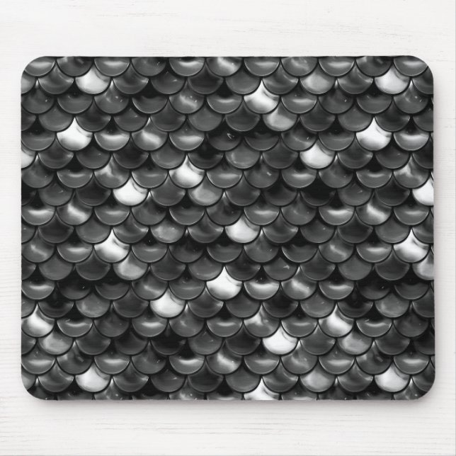 Falln Black and White Scales Mouse Pad (Front)