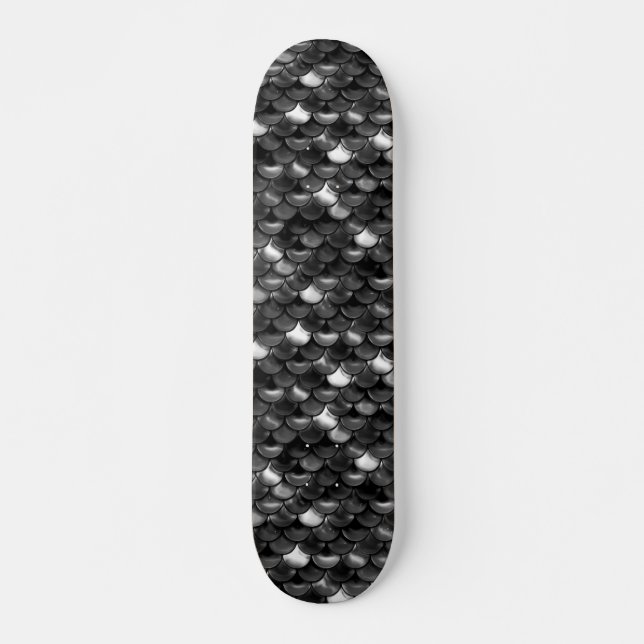 Falln Black and White Scales Skateboard (Front)