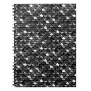 Falln Black and White Scales Spiral Notebook
