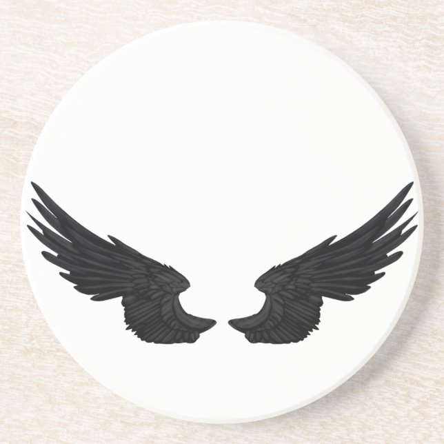 Falln Black Angel Wings Coaster (Front)