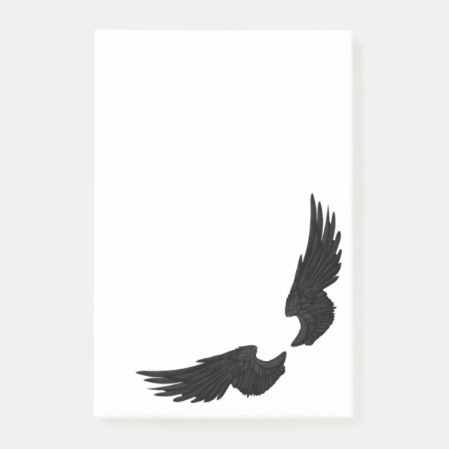 Falln Black Angel Wings Post-it Notes (Front)