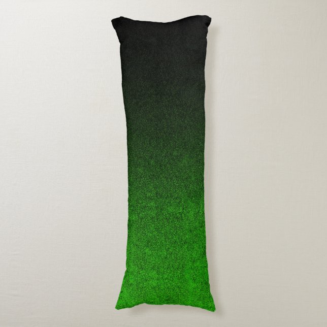 Falln Black & Green Glitter Gradient Body Cushion (Front Vertical)