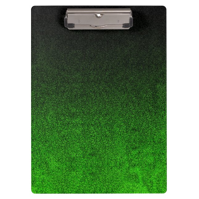 Falln Black & Green Glitter Gradient Clipboard (Front)