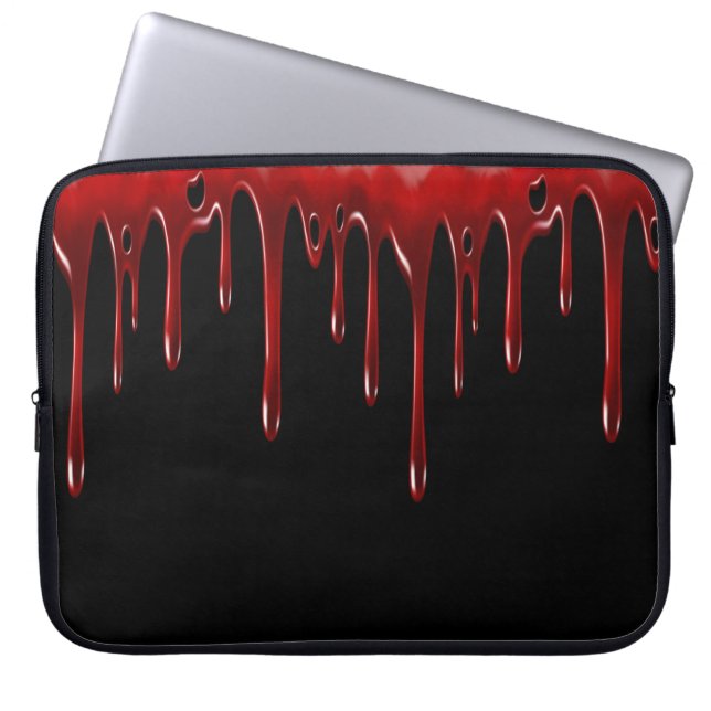 Falln Blood Drips Black Laptop Sleeve (Front)
