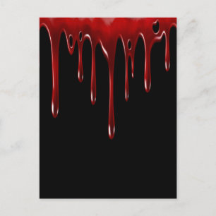 Falln Blood Drips Black Postcard