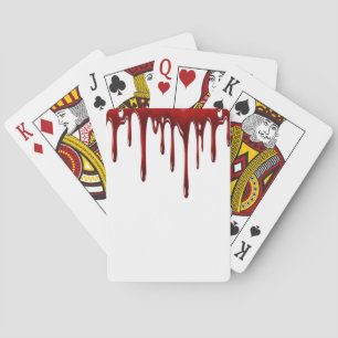 Falln Blood Drips White Playing Cards