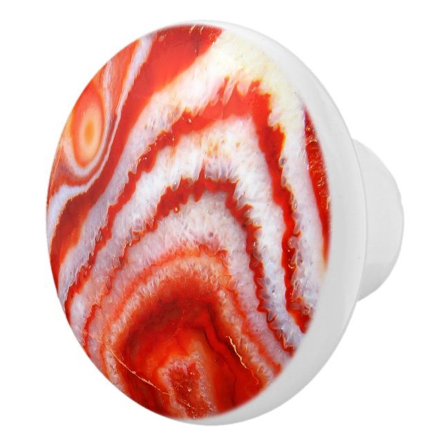 Falln Blood Orange Agate. Ceramic Knob (Right)
