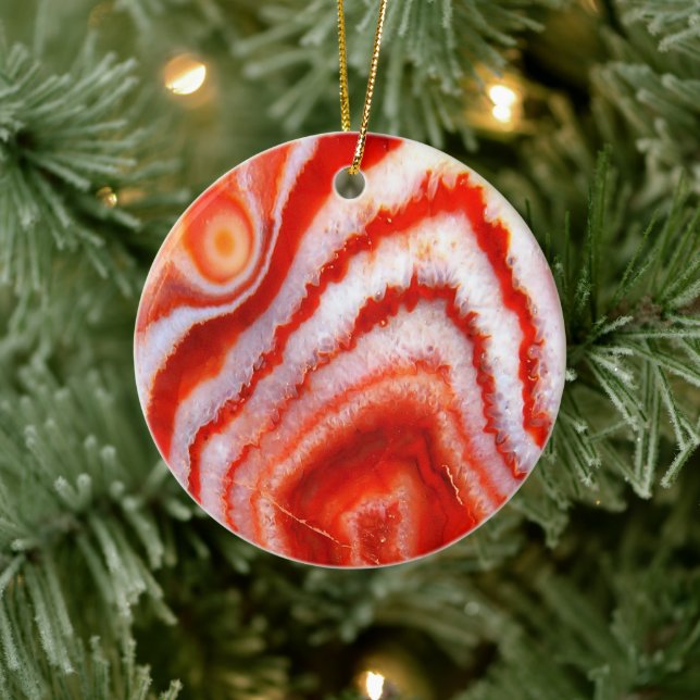 Falln Blood Orange Agate. Ceramic Tree Decoration (Tree)