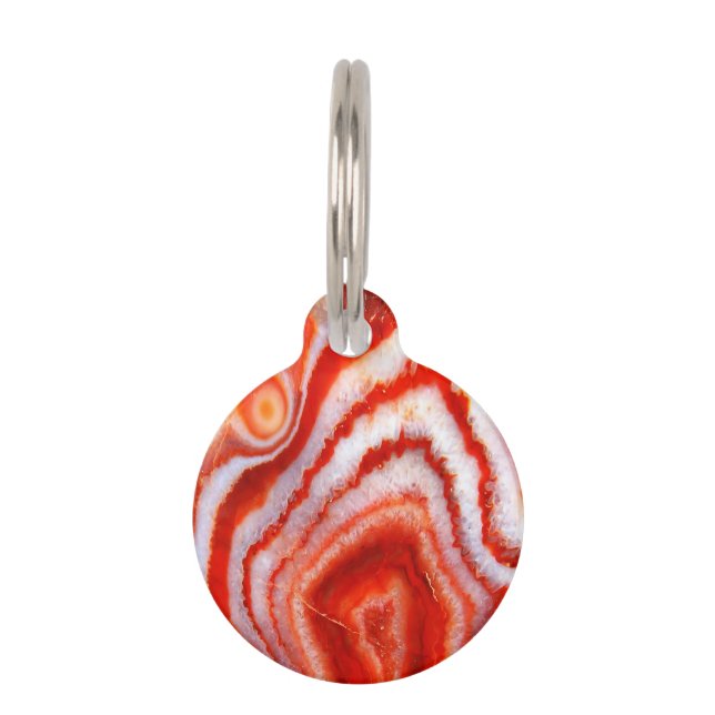 Falln Blood Orange Agate. Pet Tag (Front)