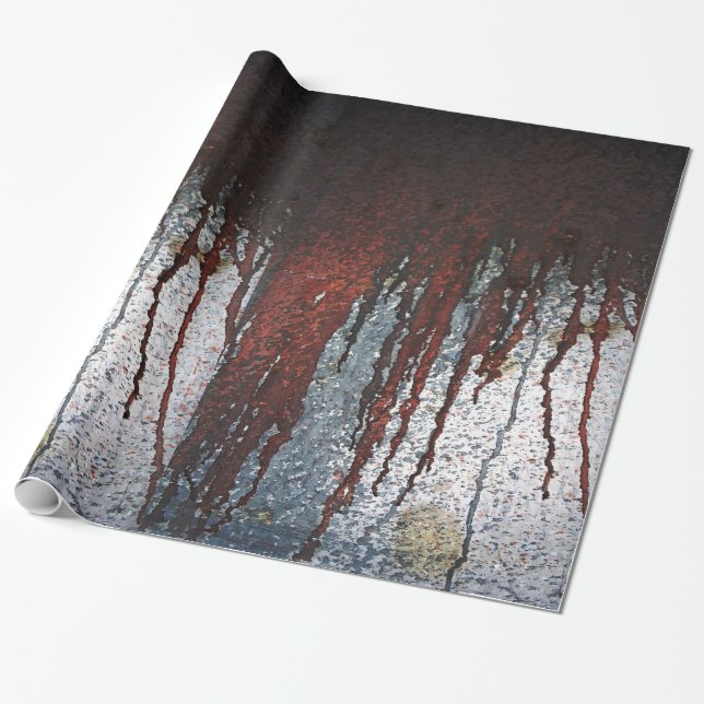Falln Bloody Rust Drips Wrapping Paper (Unrolled)