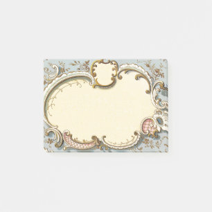 Falln Blue and Gold Victorian Frame Post-it Notes