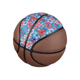 Falln Blue Cascading Floral Chirimen Mini Basketball