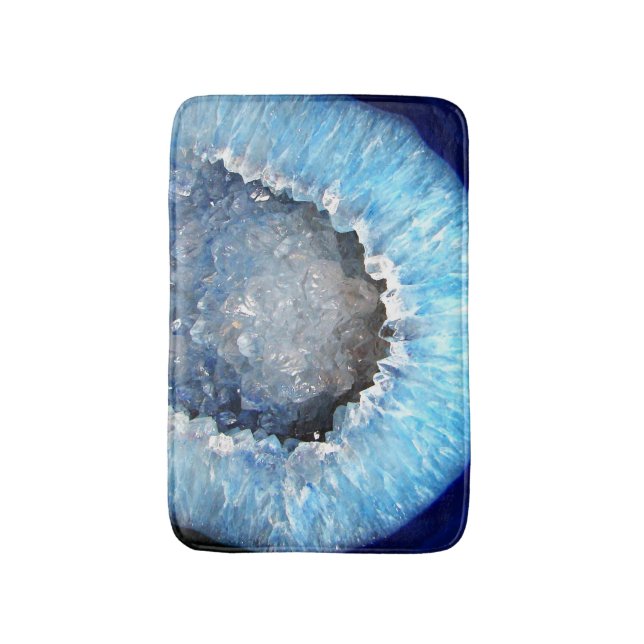 Falln Blue Crystal Geode Bath Mat (Front Vertical)